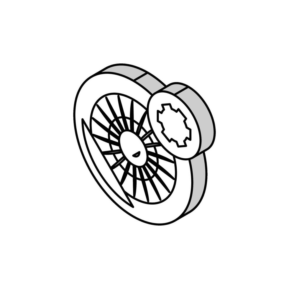 Motor Diagnose Flugzeug isometrisch Symbol Vektor Illustration