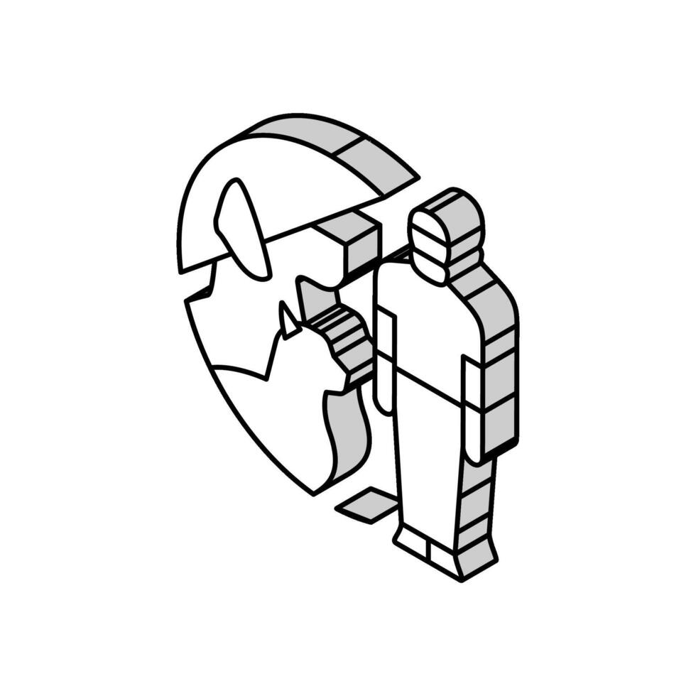Veterinär Techniker Tier isometrisch Symbol Vektor Illustration
