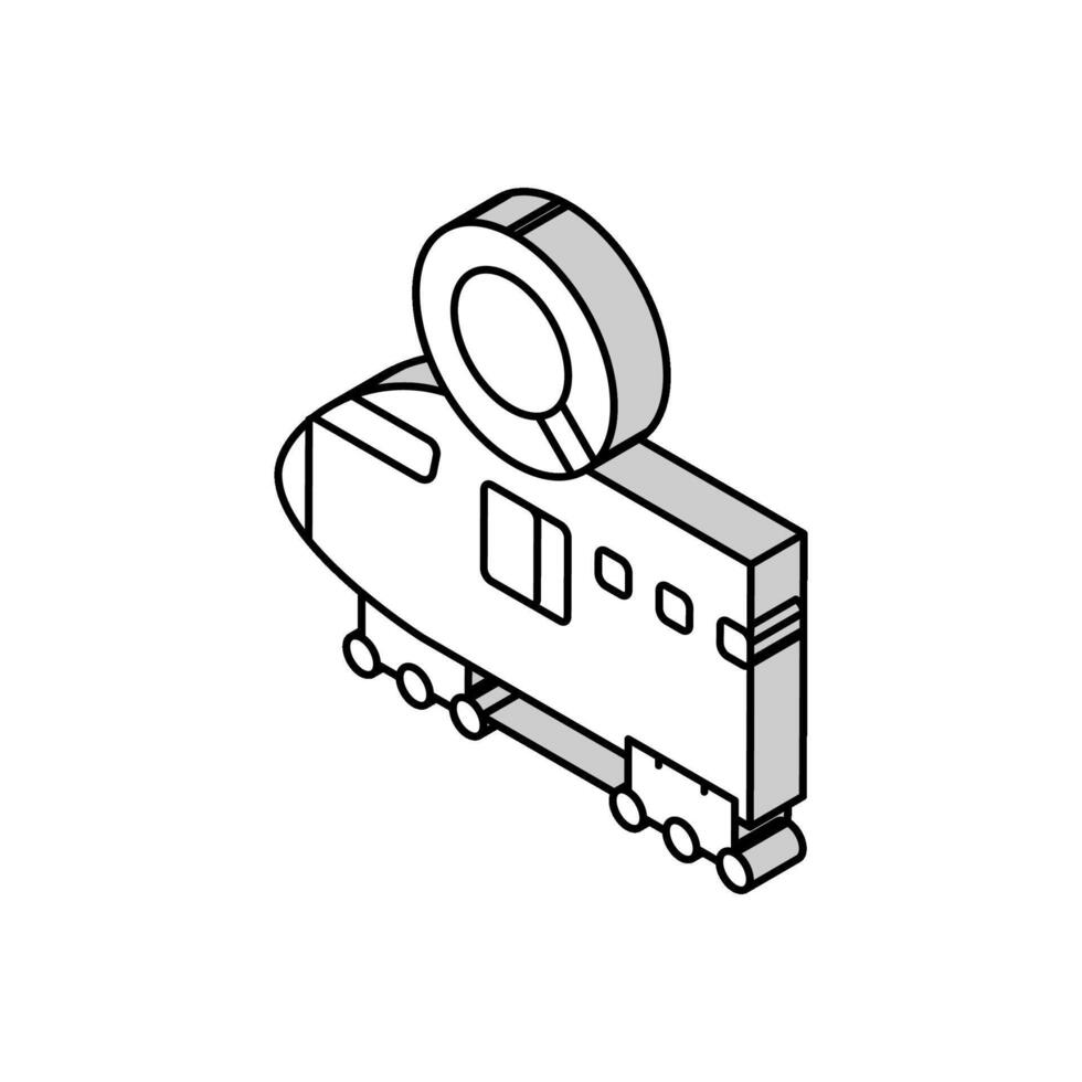 Rumpf Untersuchung Flugzeug isometrisch Symbol Vektor Illustration