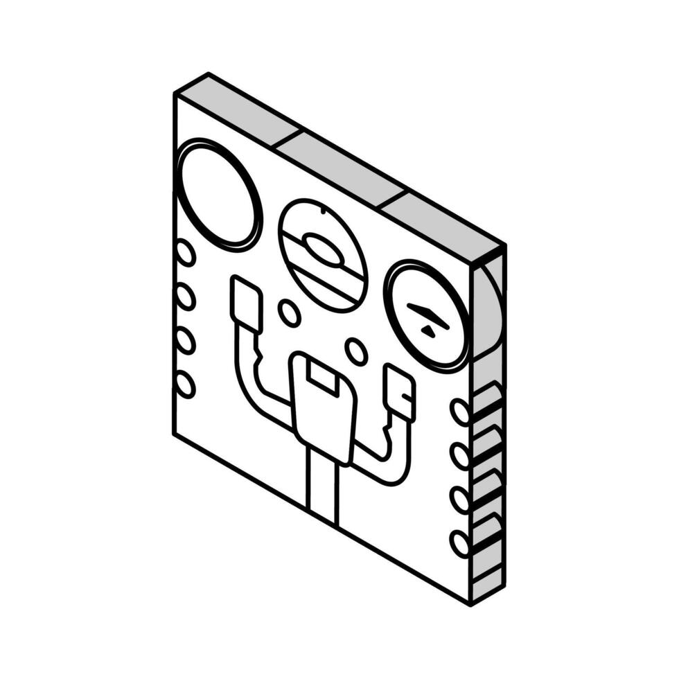 instrument panel flygplan isometrisk ikon vektor illustration