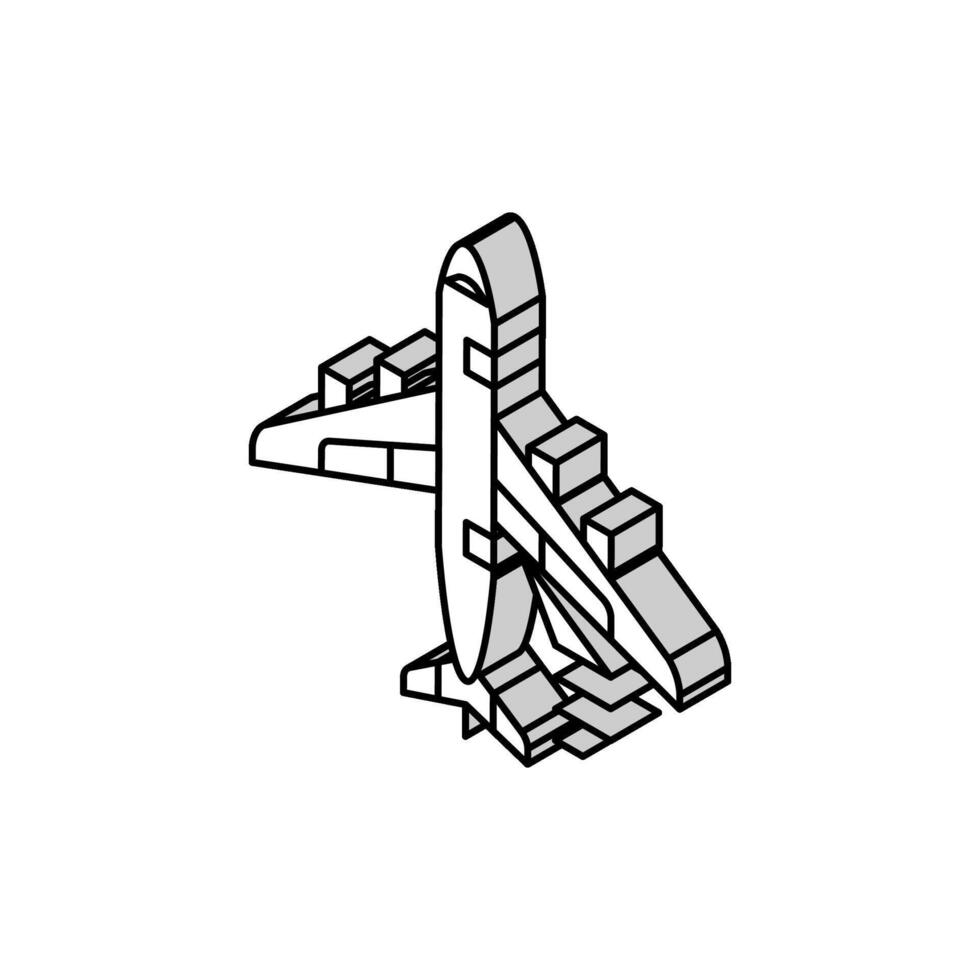 hydraulisk system flygplan isometrisk ikon vektor illustration