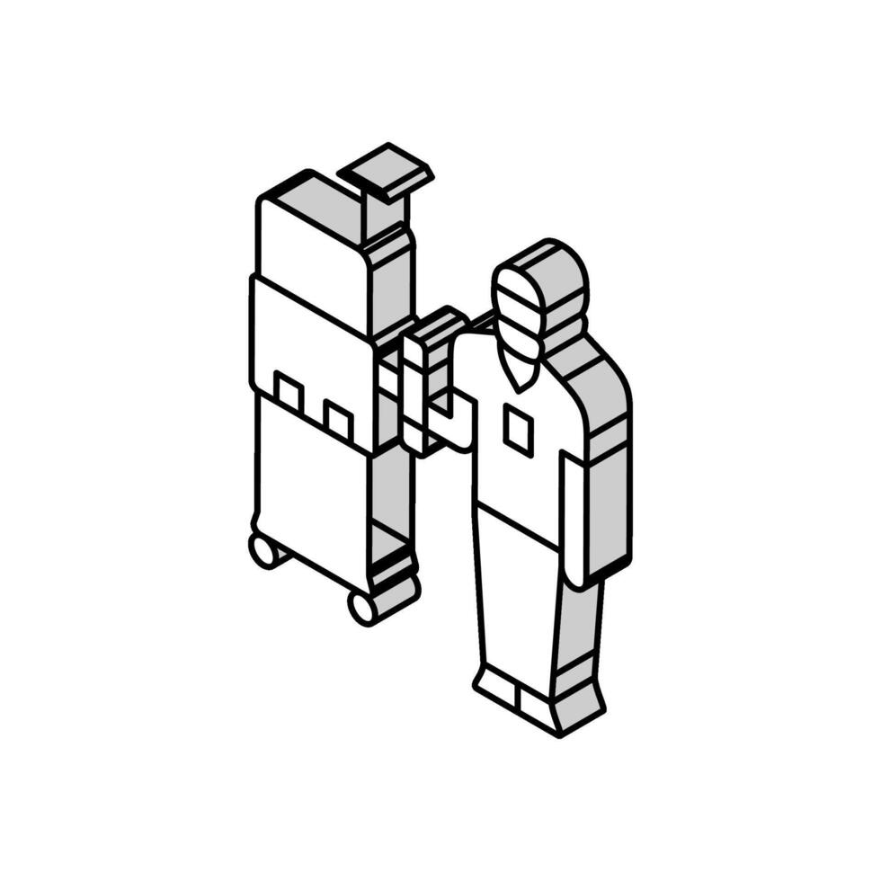 dialys tekniker dialysator isometrisk ikon vektor illustration