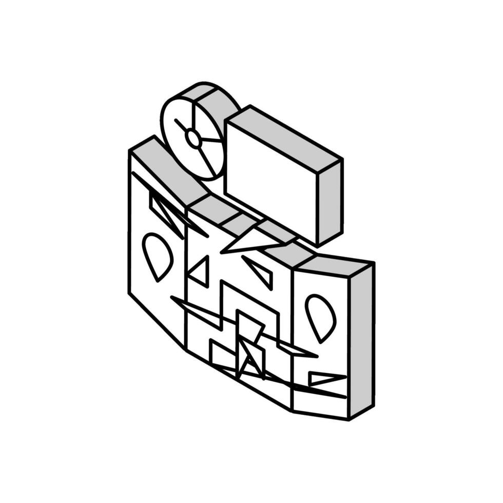 Route Optimierung logistisch Manager isometrisch Symbol Vektor Illustration