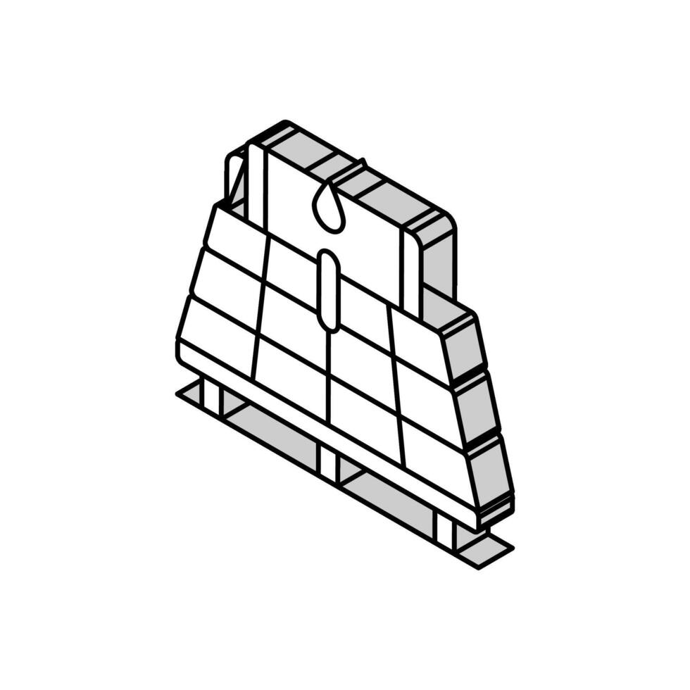 Solar- Wasser Heizung isometrisch Symbol Vektor Illustration