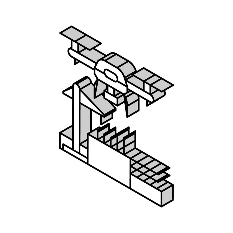 konstruktion webbplats Drönare isometrisk ikon vektor illustration