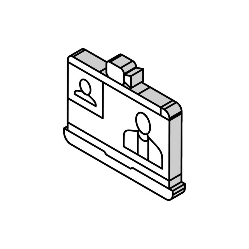 webinar session uppkopplad inlärning plattform isometrisk ikon vektor illustration