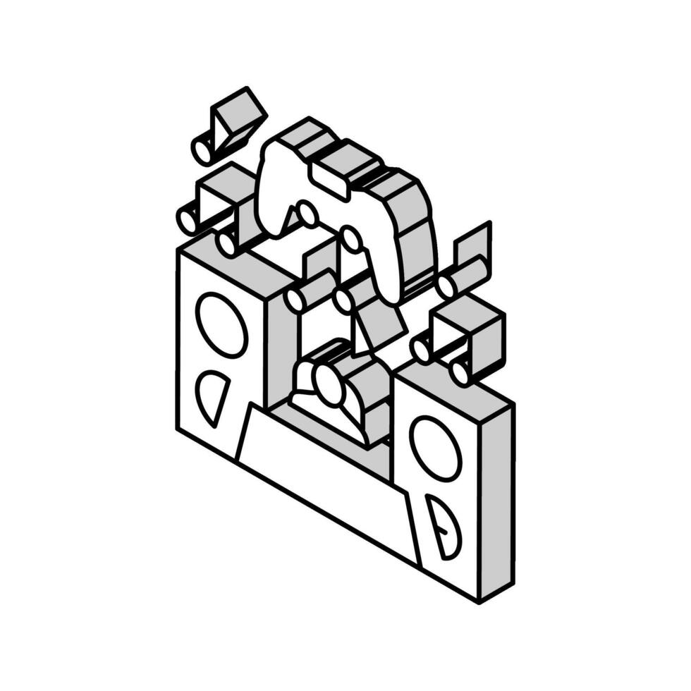 ljud design spel utveckling isometrisk ikon vektor illustration