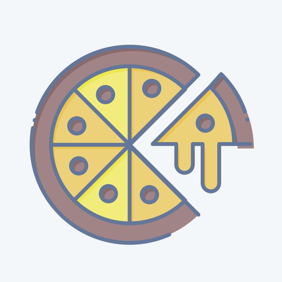 Symbol Pizza. verbunden zu schnell Essen Symbol. Gekritzel Stil. einfach Design editierbar. einfach Illustration vektor