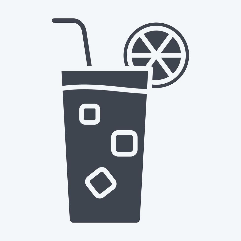 ikon lång ö. relaterad till cocktails, dryck symbol. glyf stil. enkel design redigerbar. enkel illustration vektor