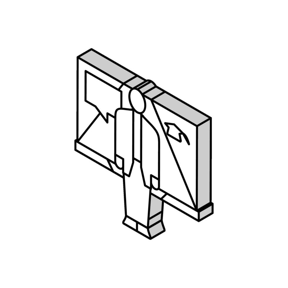 högskola lärare yrke isometrisk ikon vektor illustration