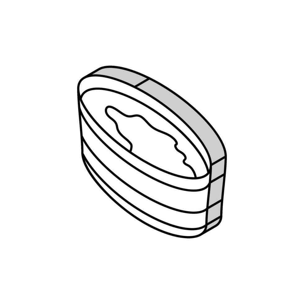 Creme Brulee Französisch Küche isometrisch Symbol Vektor Illustration