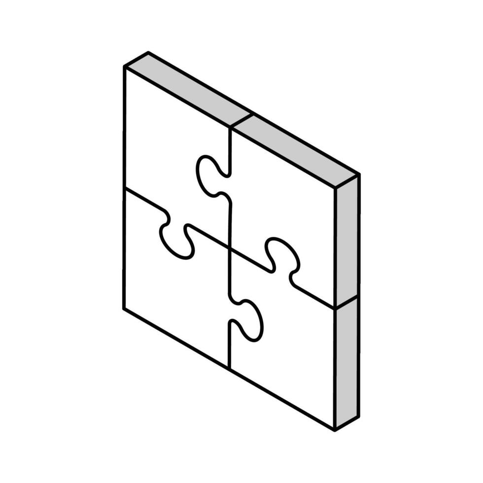 pussel spel lösning isometrisk ikon vektor illustration