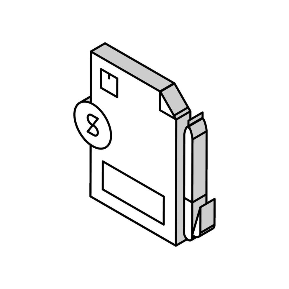 Aufzeichnung behalten isometrisch Symbol Vektor Illustration