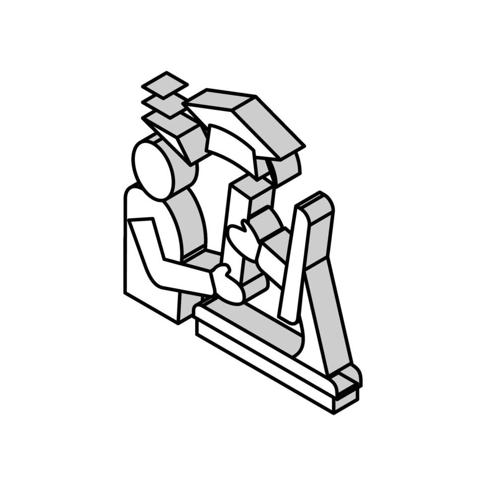 uppkopplad examen isometrisk ikon vektor illustration