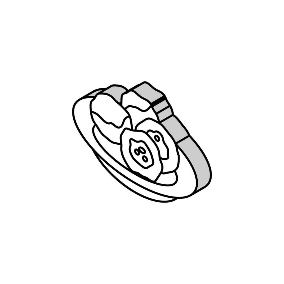 Arancini Bälle Italienisch Küche isometrisch Symbol Vektor Illustration