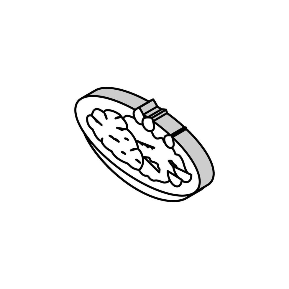 Isländer Kebab Türkisch Küche isometrisch Symbol Vektor Illustration