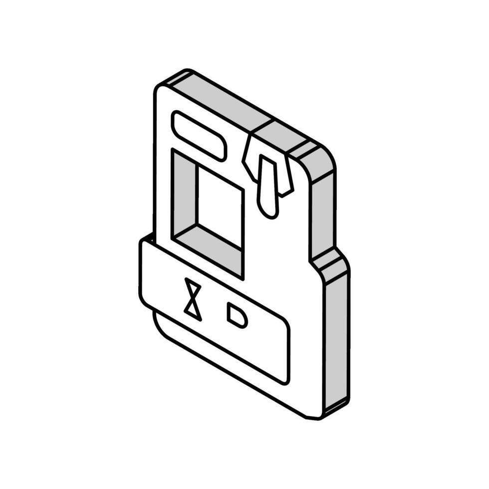 blixtlås fil formatera dokumentera isometrisk ikon vektor illustration