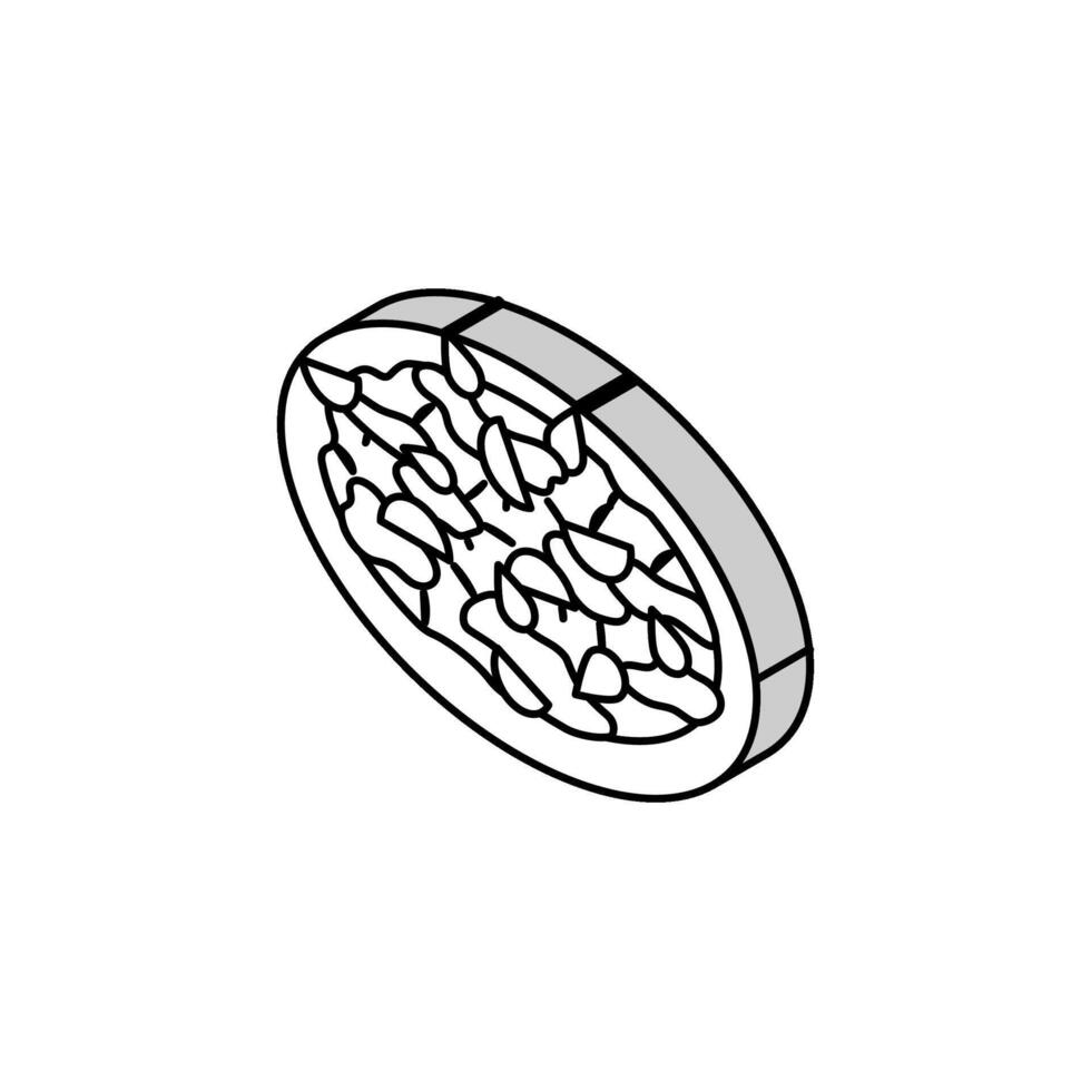 Margherita Pizza Italienisch Küche isometrisch Symbol Vektor Illustration