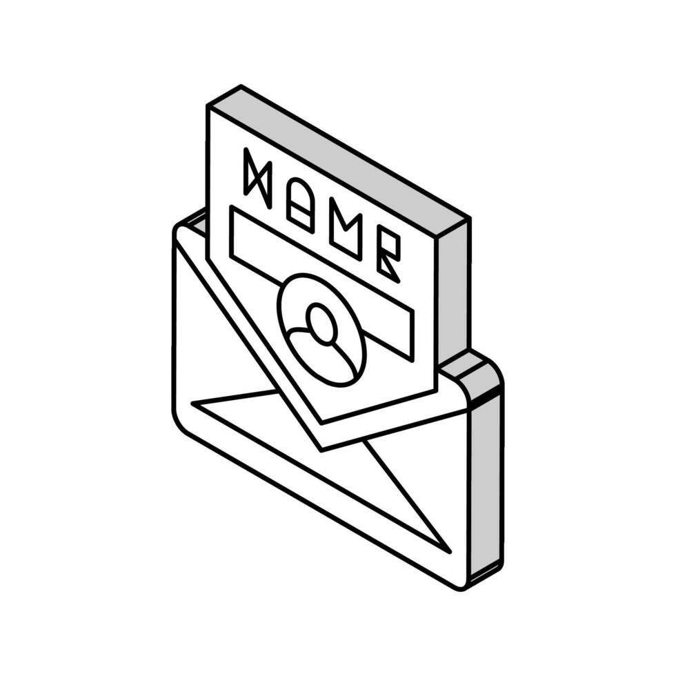 personalisiert Email isometrisch Symbol Vektor Illustration