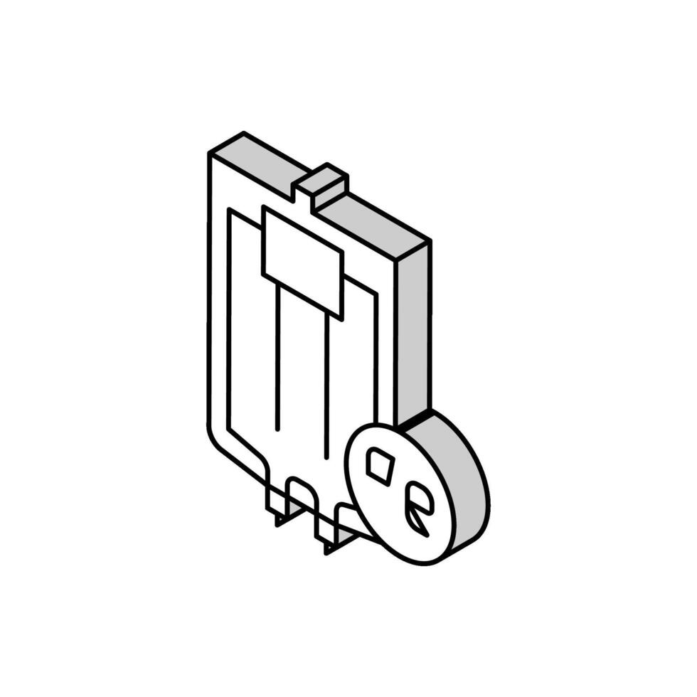 Eisen gegeben durch ein intravenös isometrisch Symbol Vektor Illustration