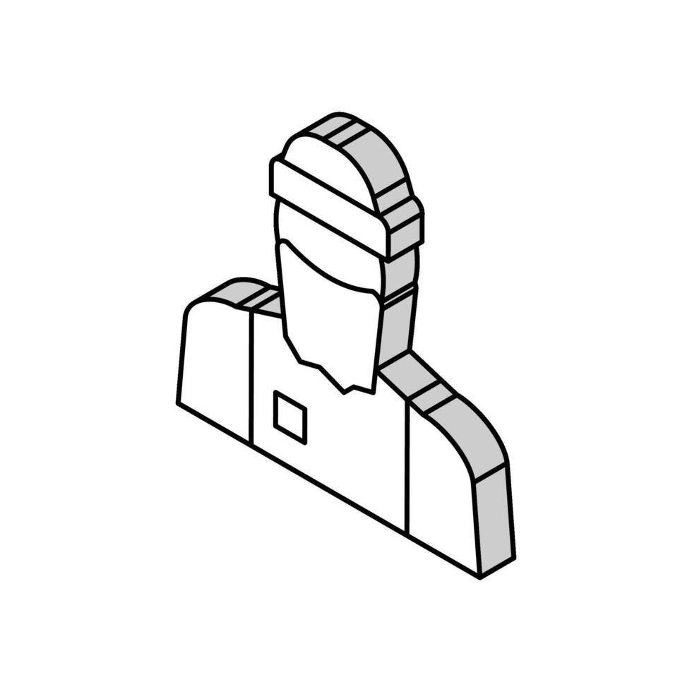 Mann Flüchtling isometrisch Symbol Vektor Illustration