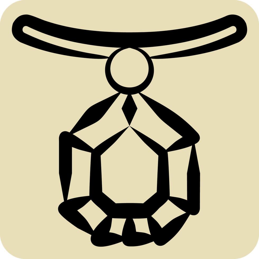 ikon halsband. relaterad till Smycken symbol. hand dragen stil. enkel design redigerbar. enkel illustration vektor