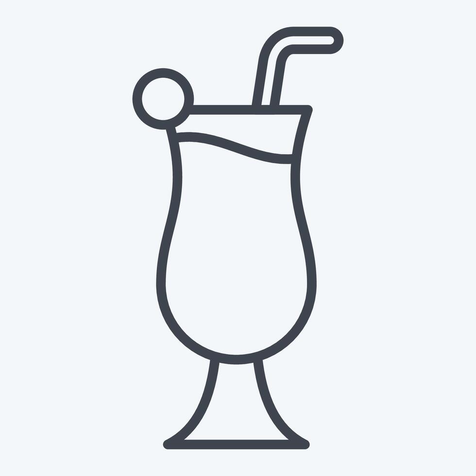 ikon cocktail 4. relaterad till cocktails, dryck symbol. linje stil. enkel design redigerbar. enkel illustration vektor