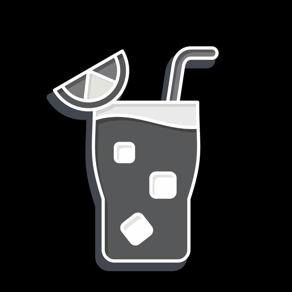 Symbol Cocktail 3. verbunden zu Cocktails, trinken Symbol. glänzend Stil. einfach Design editierbar. einfach Illustration vektor