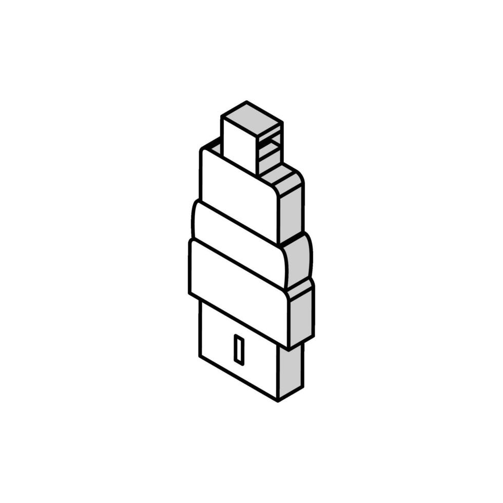 hdmi kabel- isometrisk ikon vektor illustration