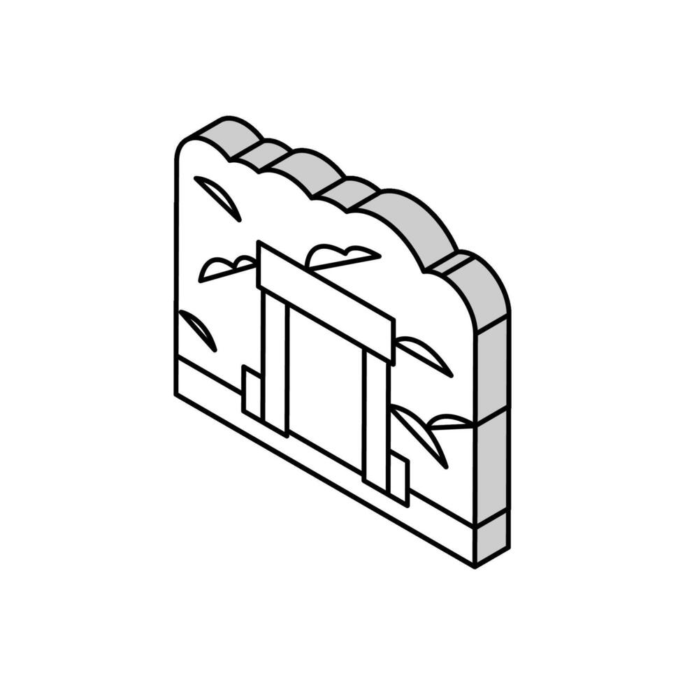 Bergwerk Eintrag isometrisch Symbol Vektor Illustration