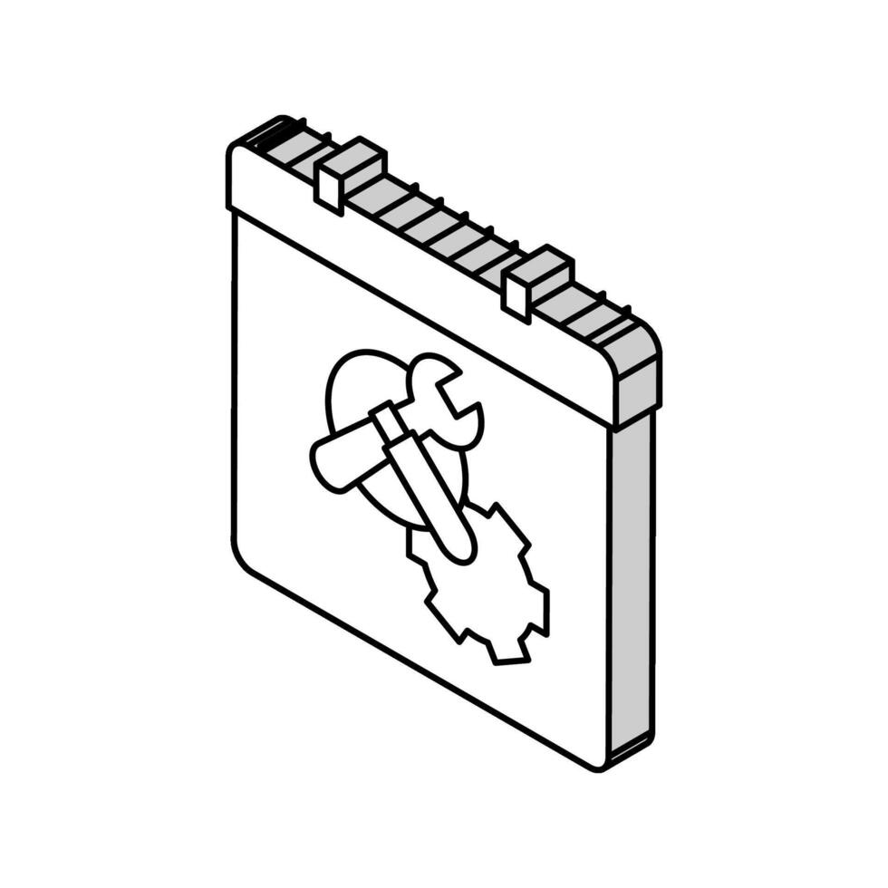 arbetssätt tid optimera isometrisk ikon vektor illustration