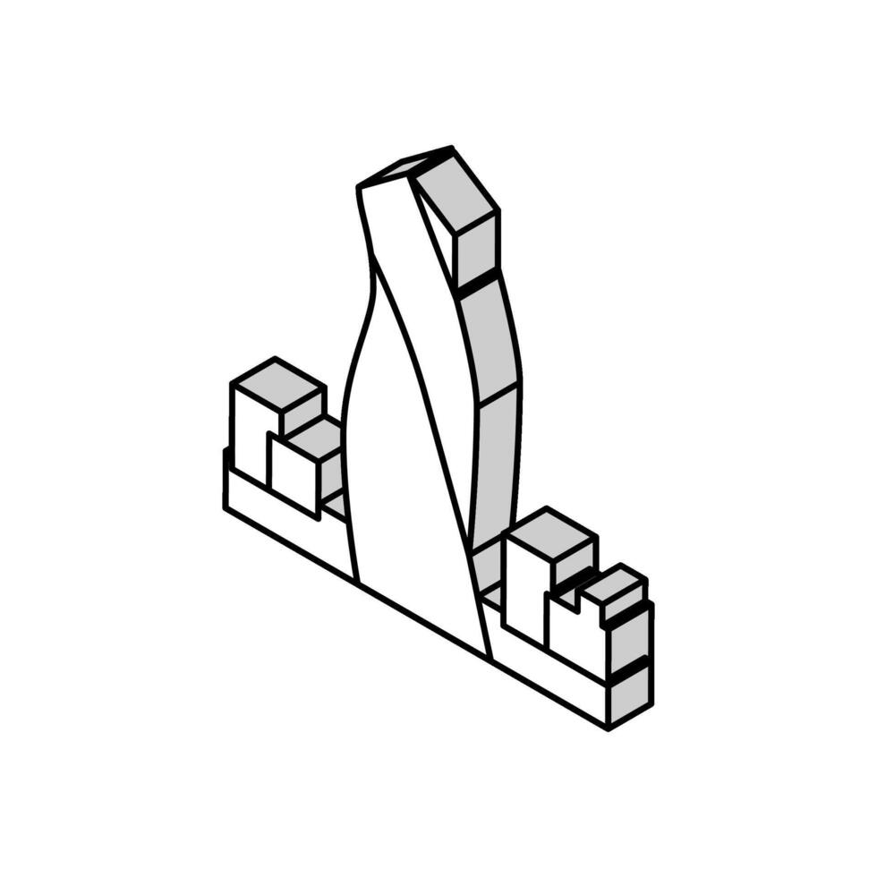 Wolkenkratzer modern Gebäude isometrisch Symbol Vektor Illustration