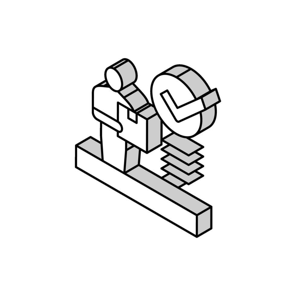 klient mottagen paket isometrisk ikon vektor illustration