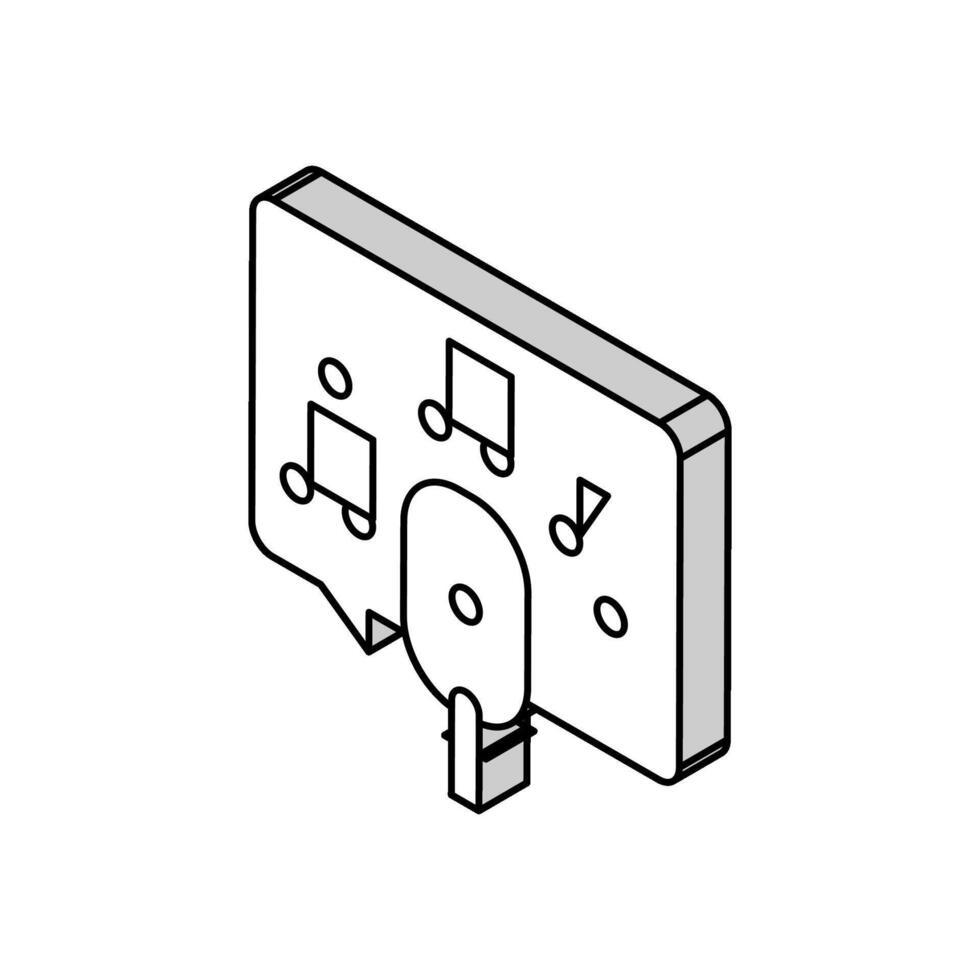 Leben Musik- auf Radio Kanal isometrisch Symbol Vektor Illustration