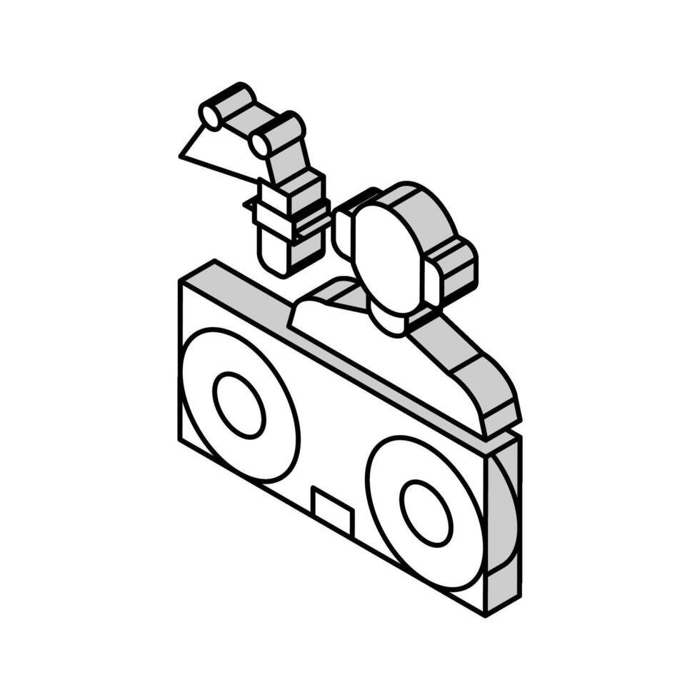 dj und Radio Gastgeber isometrisch Symbol Vektor Illustration