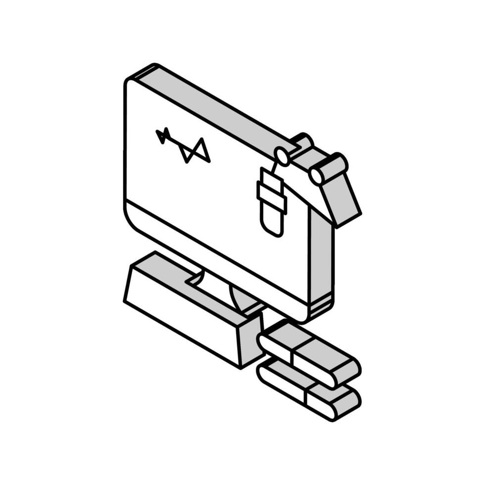 Ausrüstung Radio Studio isometrisch Symbol Vektor Illustration