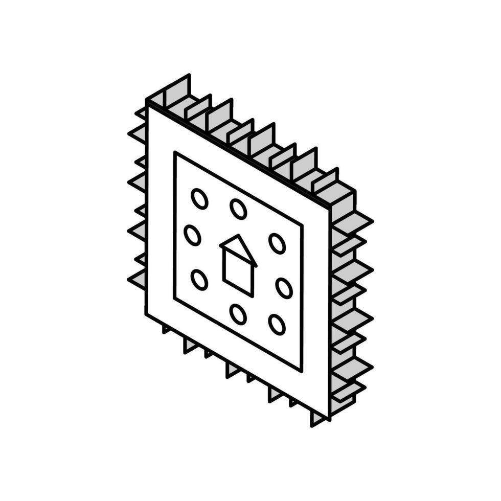 chip av smart Hem systemet isometrisk ikon vektor illustration