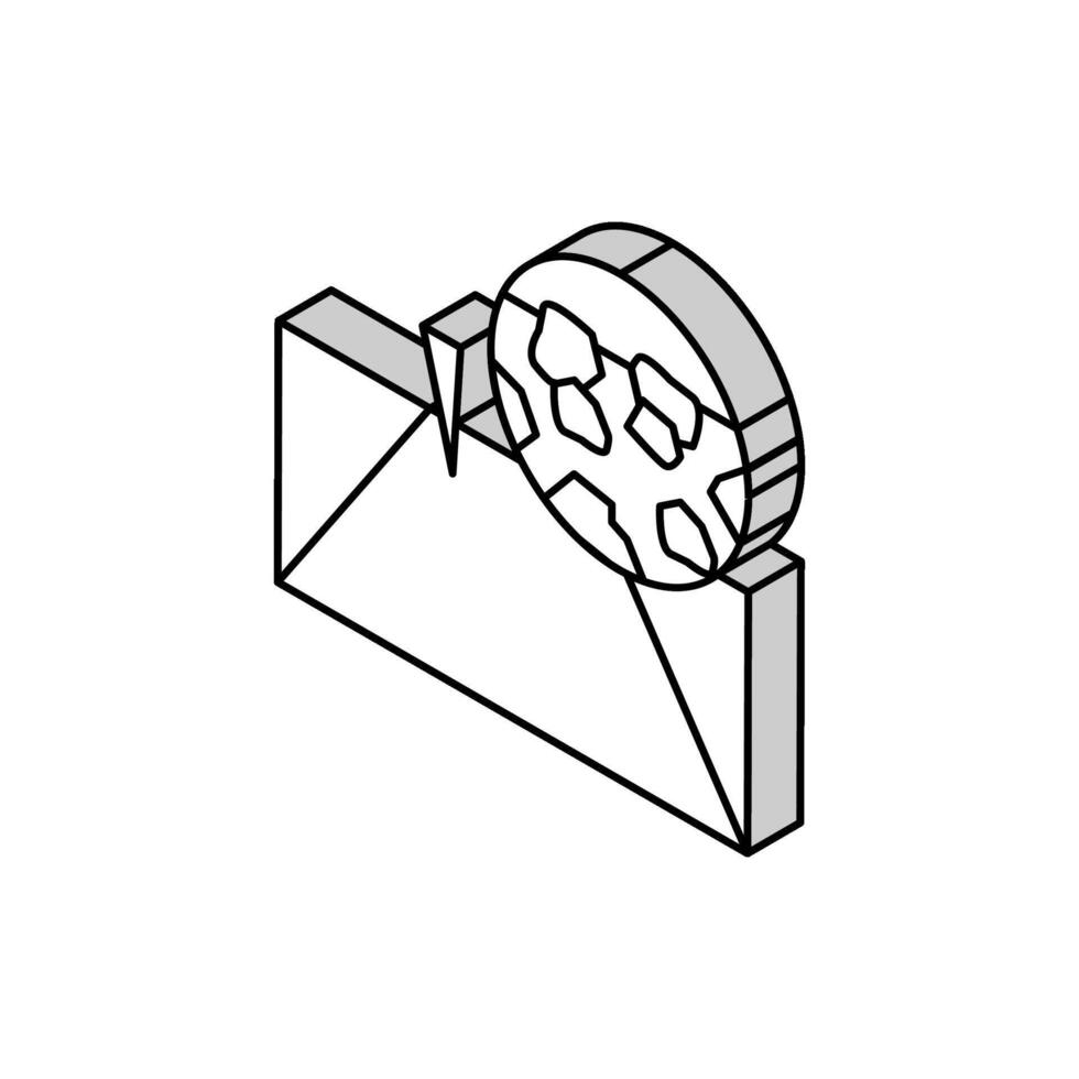 Kies abgestürzt Stein Straße isometrisch Symbol Vektor Illustration