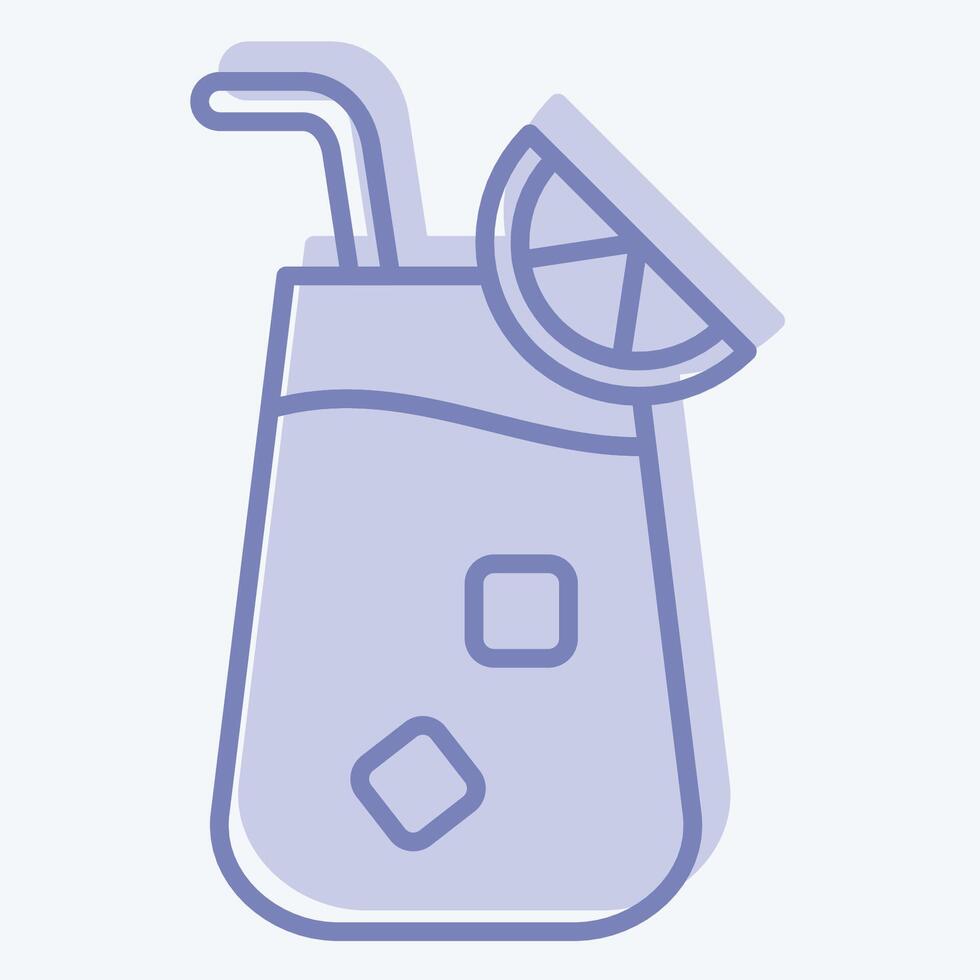 ikon blå lagun. relaterad till cocktails, dryck symbol. två tona stil. enkel design redigerbar. enkel illustration vektor