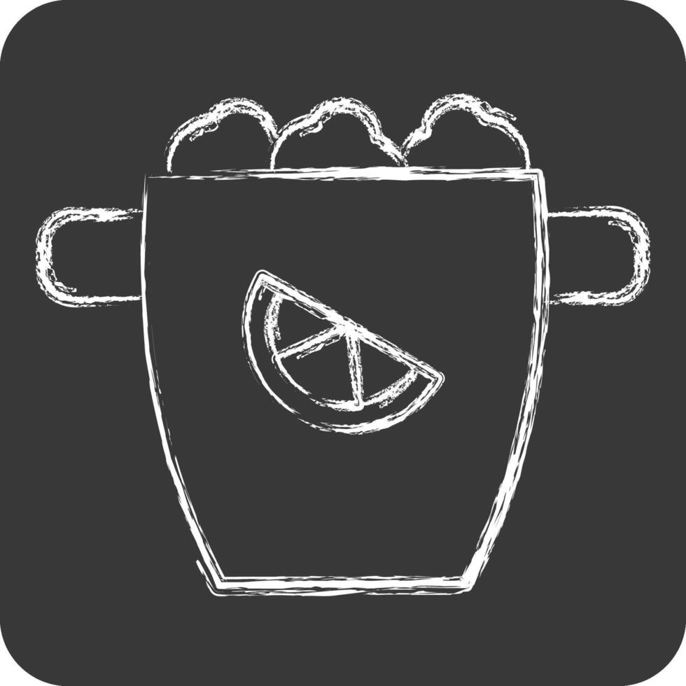 Symbol Eis Eimer. verbunden zu Cocktails, trinken Symbol. Kreide Stil. einfach Design editierbar. einfach Illustration vektor