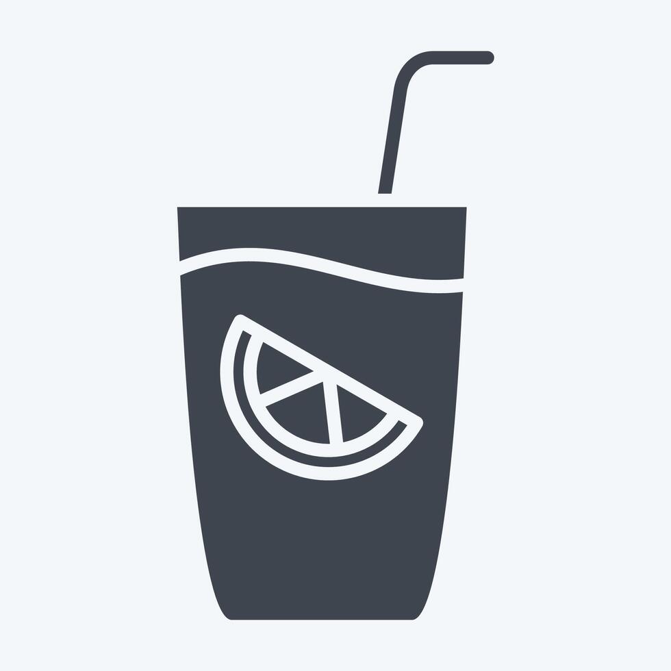 ikon gin tonic. relaterad till cocktails, dryck symbol. glyf stil. enkel design redigerbar. enkel illustration vektor