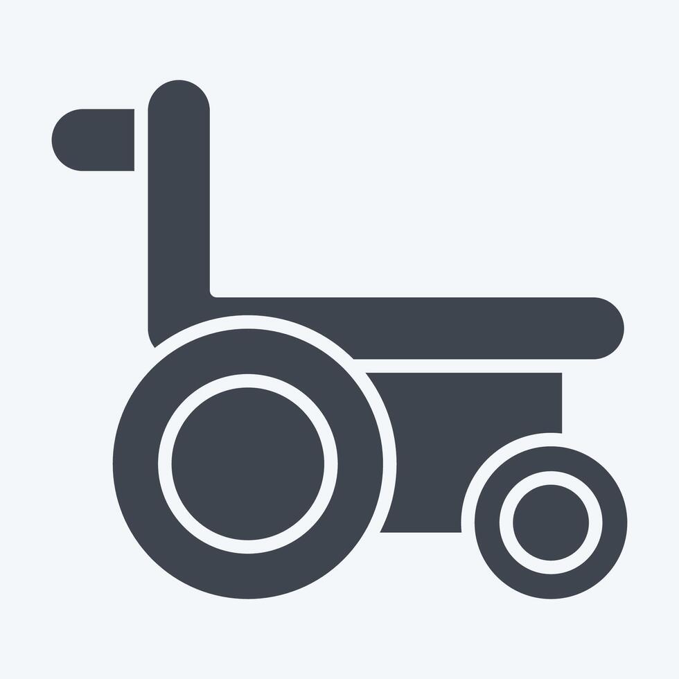 ikon rullstol. relaterad till medicinsk symbol. glyf stil. enkel design redigerbar. enkel illustration vektor