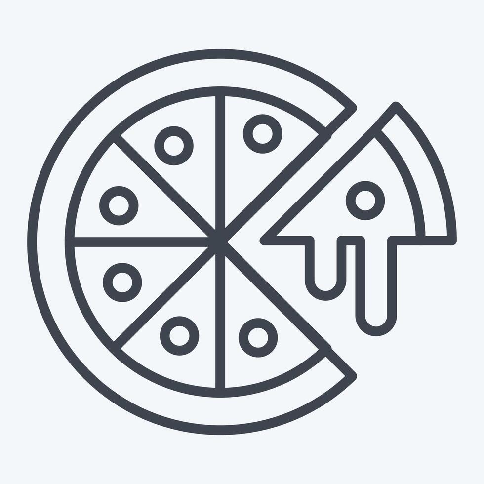 ikon pizza. relaterad till snabb mat symbol. linje stil. enkel design redigerbar. enkel illustration vektor