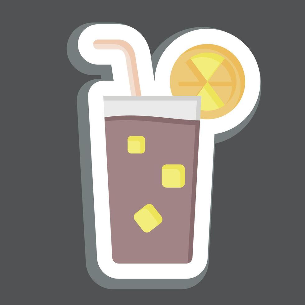 klistermärke lång ö. relaterad till cocktails, dryck symbol. enkel design redigerbar. enkel illustration vektor