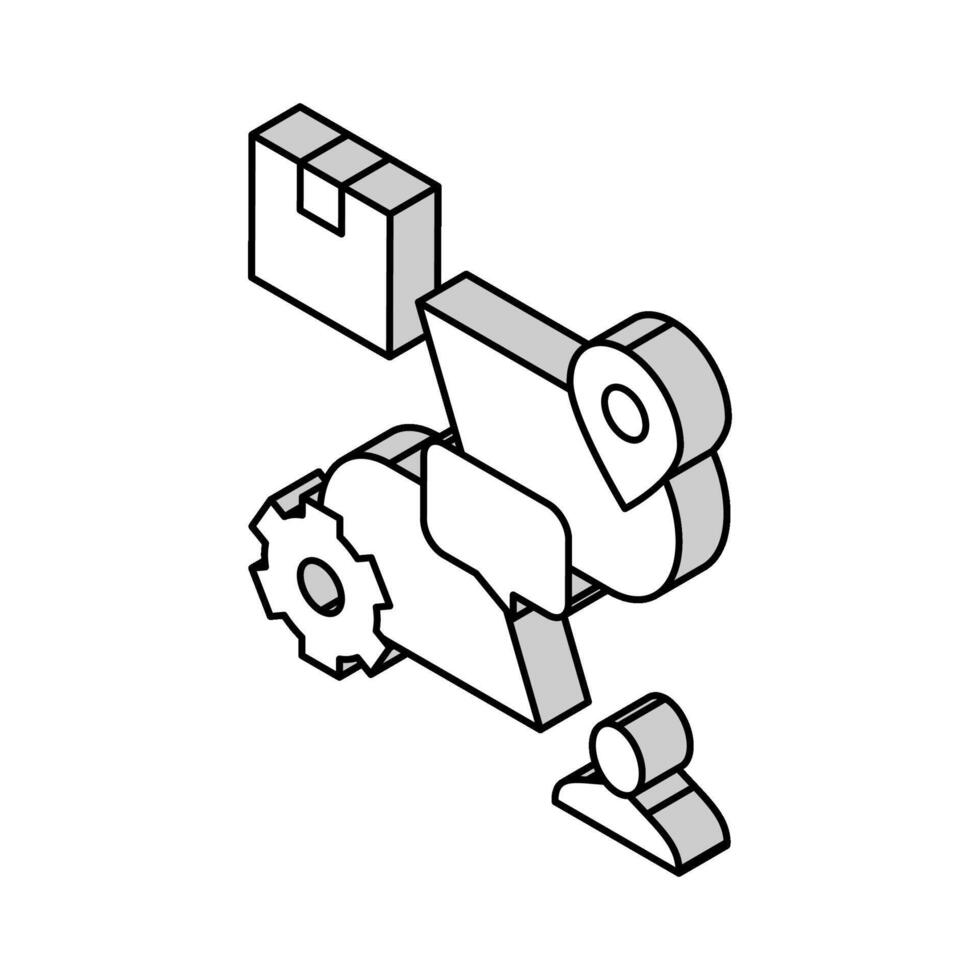 Stufen von Herstellung zu Lieferung Kunde bestellen isometrisch Symbol Vektor Illustration