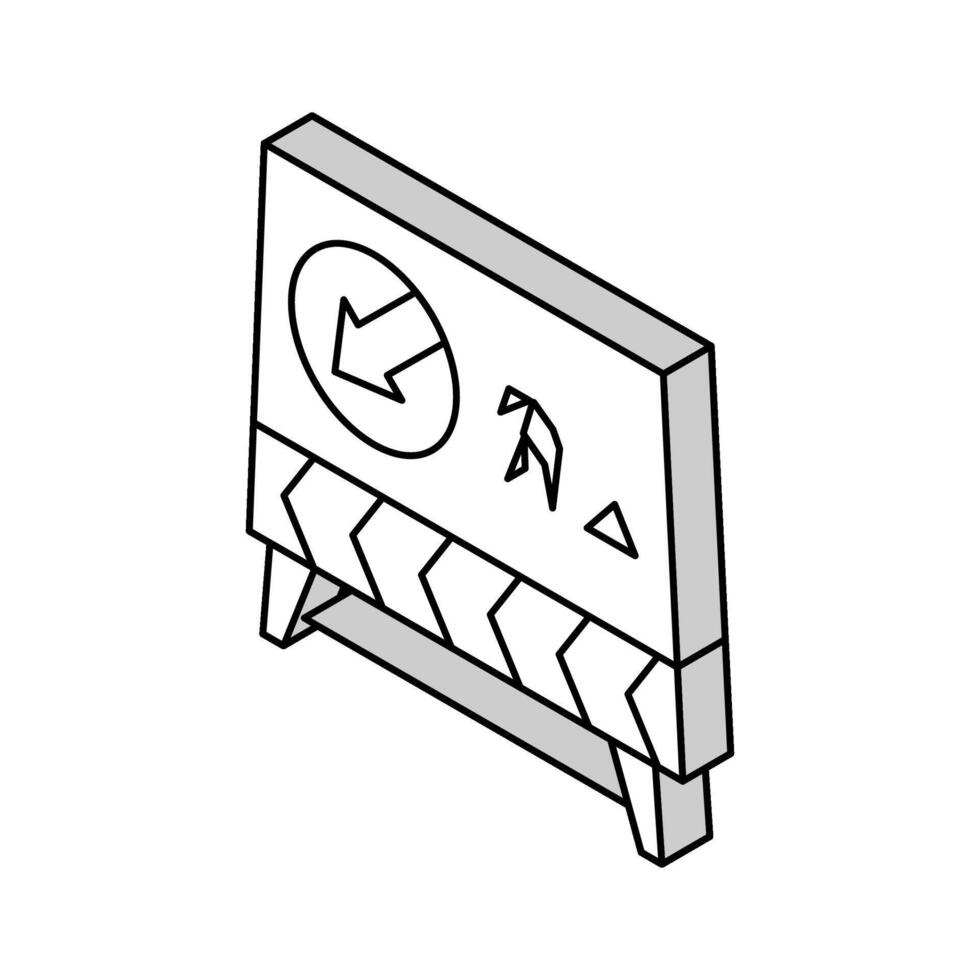 Straße Konstruktion Zeichen isometrisch Symbol Vektor Illustration