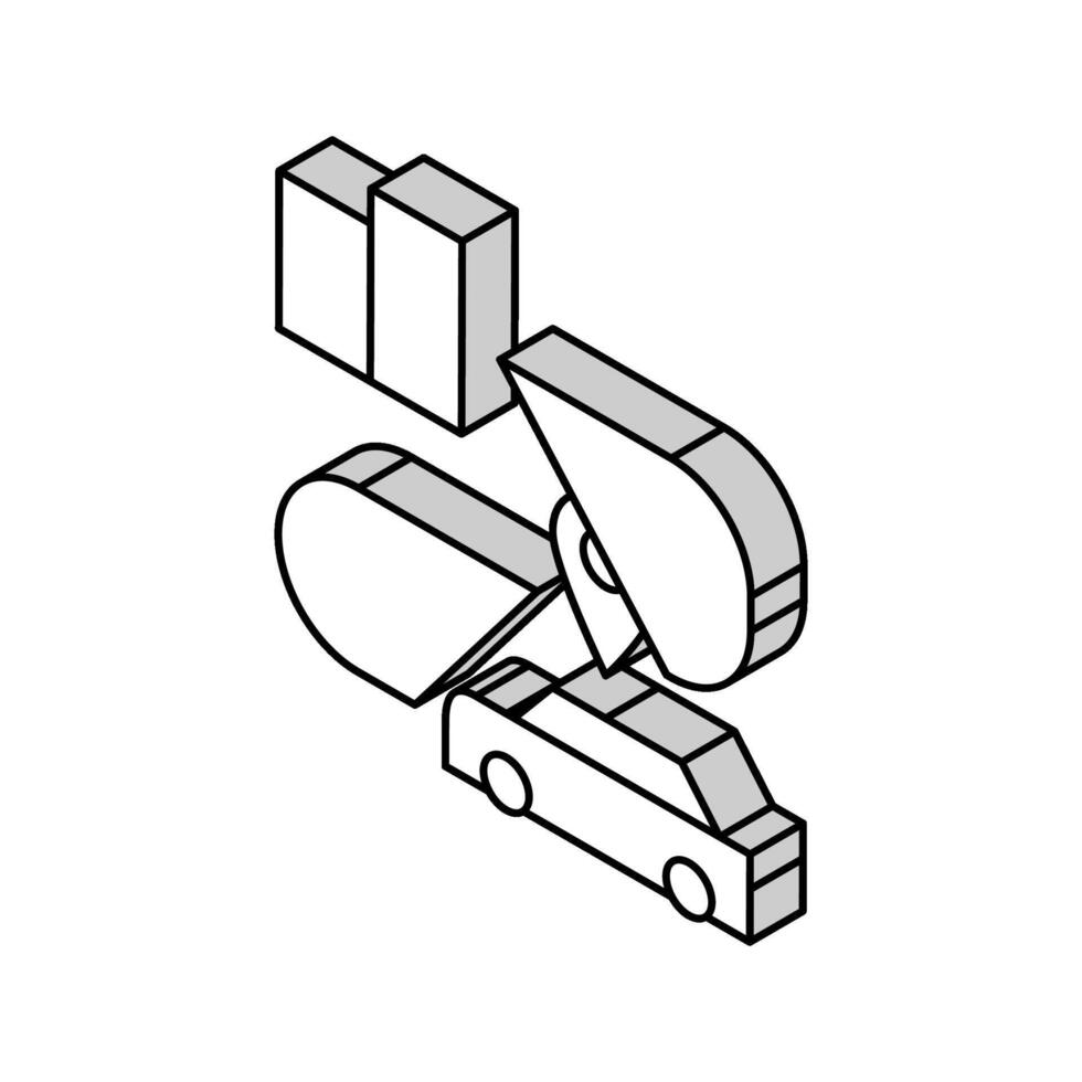 bil riktning spårning på Hem isometrisk ikon vektor illustration