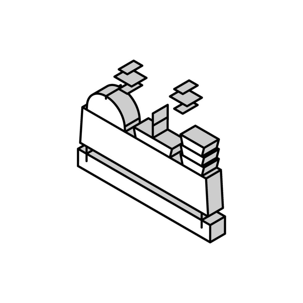 buffé tabell med mat isometrisk ikon vektor illustration