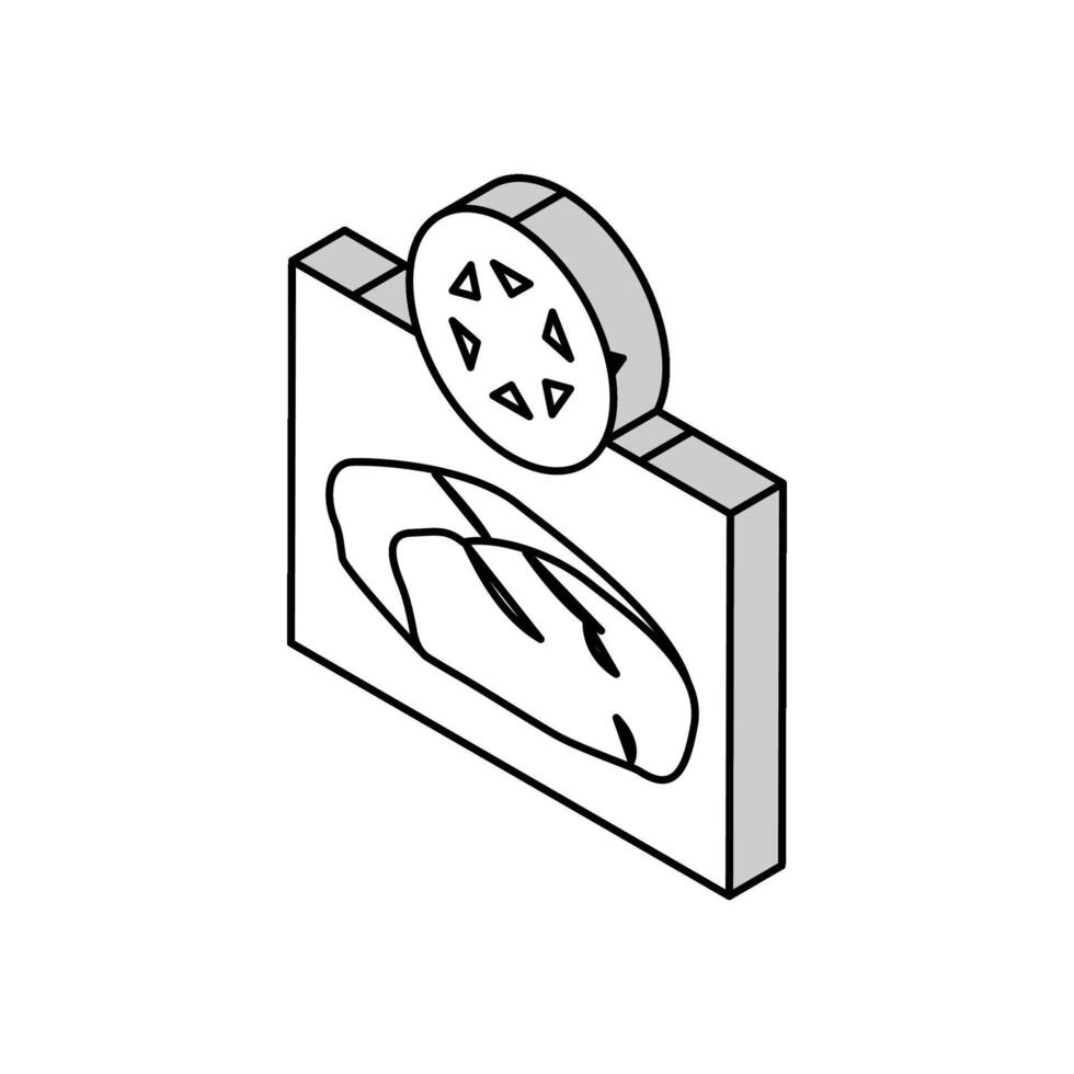 frysning kött isometrisk ikon vektor illustration