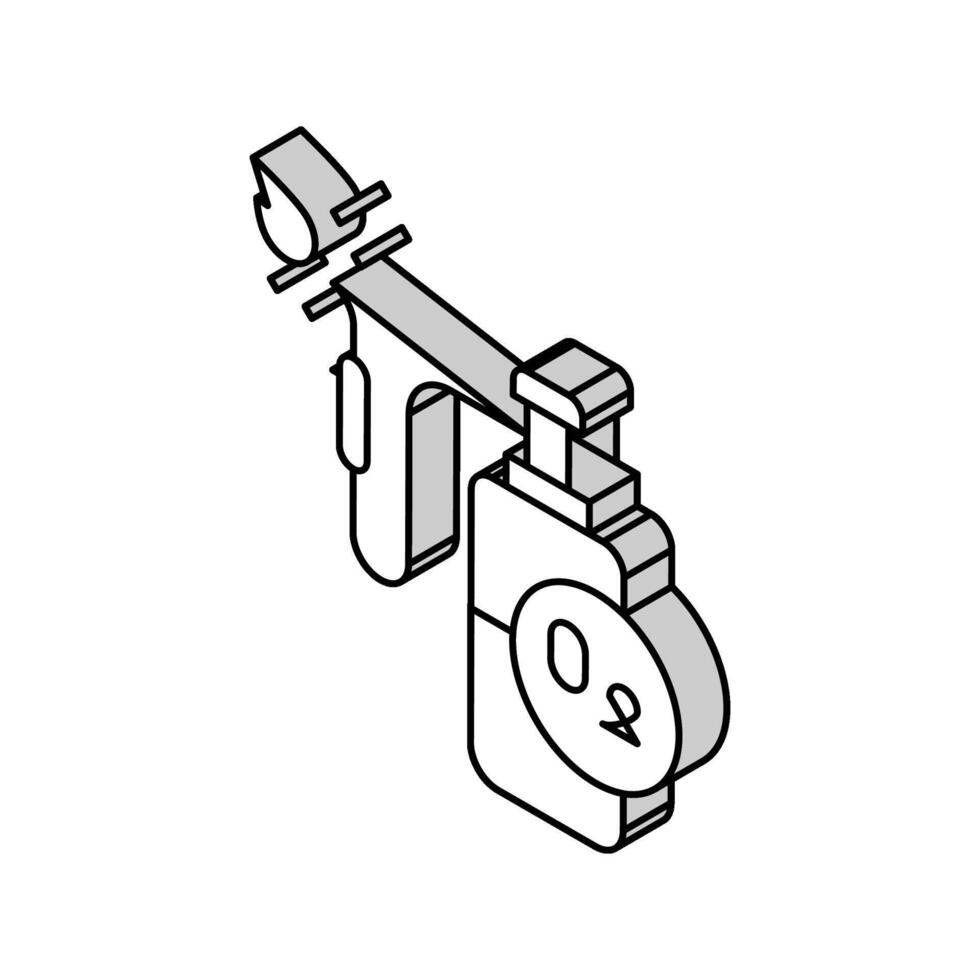 Sauerstoff Zylinder zum Schweißen isometrisch Symbol Vektor Illustration